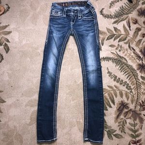 Rock Revival straight leg blue jeans w seams